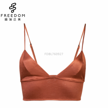 Sexy and comfortable wireless silk long line bralette crop top lingerie bra